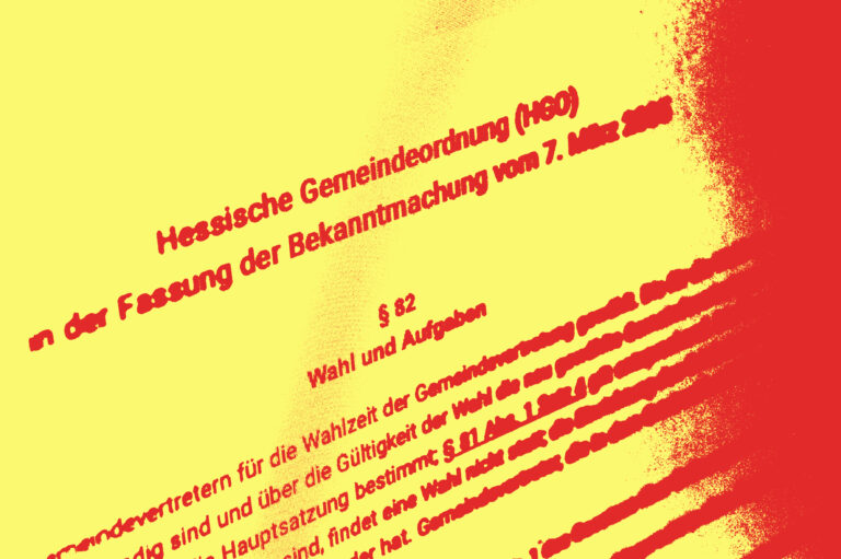 Ausschnitt aus der HGO Paragraf 82 abfotografiert und verfremdet