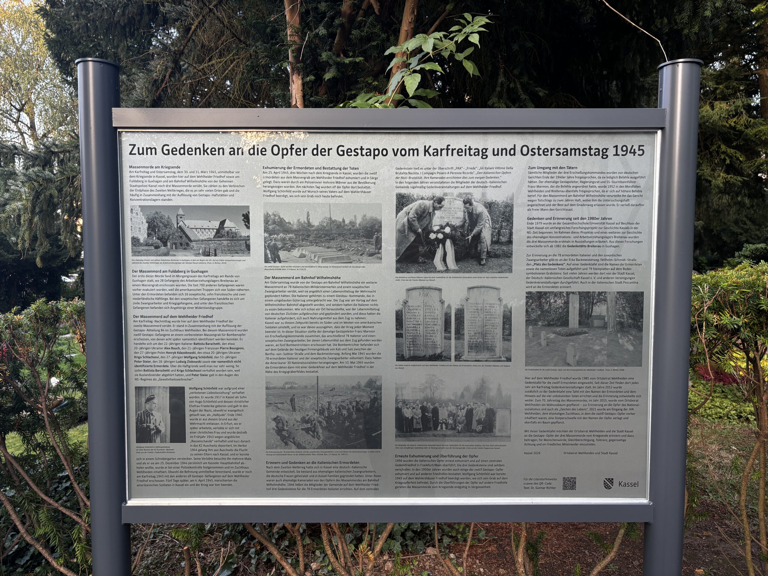 Wehlheiden: Gedenktafel erinnert an Gestapo-Massenmorde am Kriegsende 5 IMG 2731 scaled